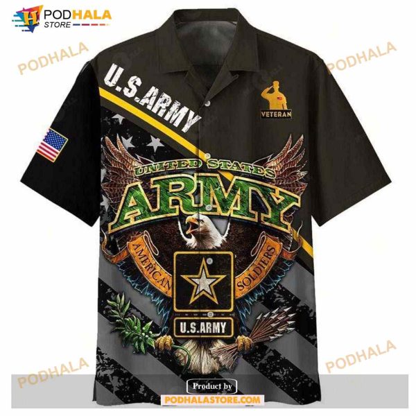 Veteran Us Army Veteran Eagle Soldier Funny Hawaiian Shirt