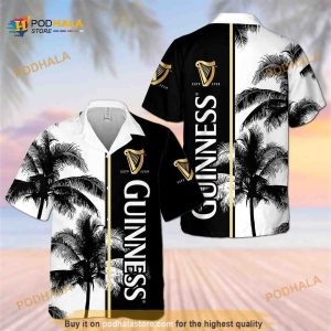 Vintage Guinness Funny Hawaiian Shirt Palm Island Beach Lovers Gift