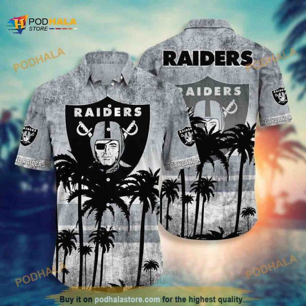 Vintage NFL Las Vegas Raiders Funny Hawaiian Shirt Beach Lovers Gift