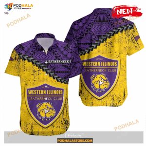 Western Illinois Leathernecks NCAA Grunge Polynesian Tattoo Funny Hawaiian Shirt