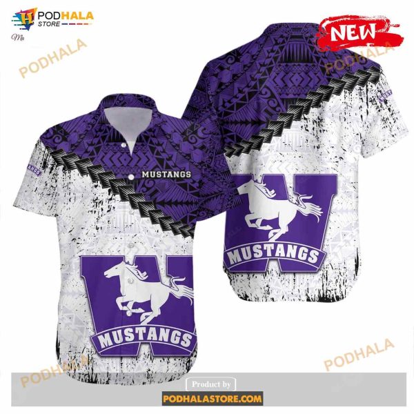 Western Ontario Mustangs NCAA Grunge Polynesian Tattoo Funny Hawaiian Shirt