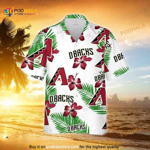 White Aloha Arizona Diamondbacks MLB Hawaiian Shirt