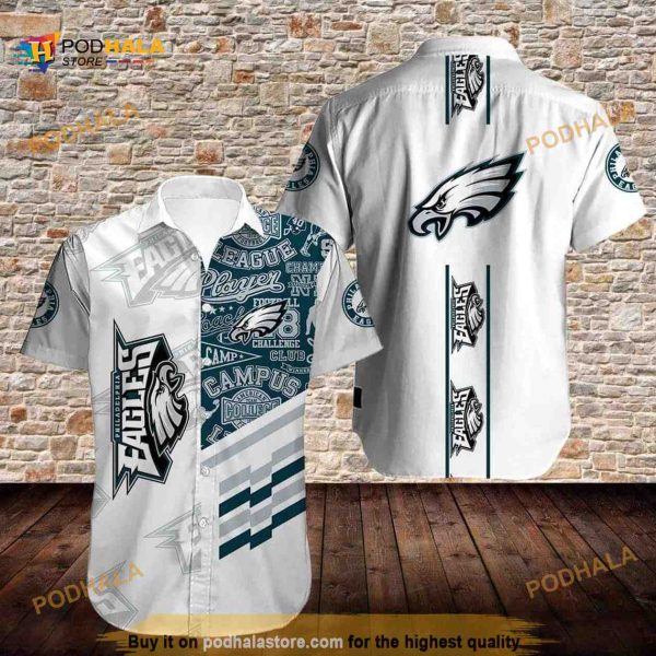 White Aloha NFL Philadelphia Eagles Funny Hawaiian Shirt Gift For Football Fans