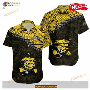 Wichita State Shockers NCAA Grunge Polynesian Tattoo Funny Hawaiian Shirt