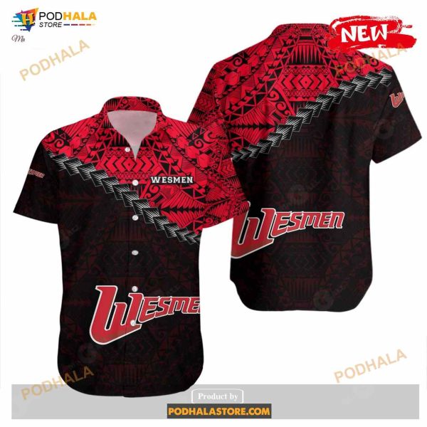 Winnipeg Wesmen NCAA Grunge Polynesian Tattoo Funny Hawaiian Shirt