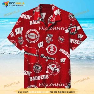 Wisconsin Badgers Hawaiian Vintage Summer Shirt