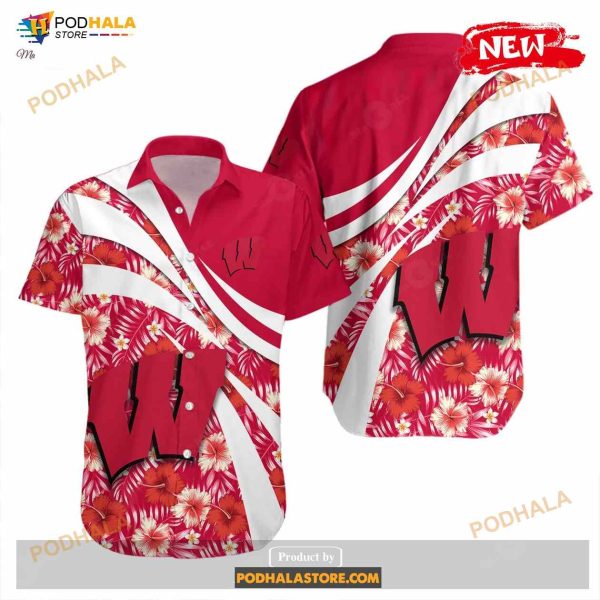 Wisconsin Badgers NCAA Hibiscus Sport Style Funny Hawaiian Shirt