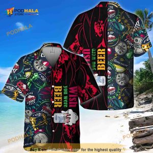 Wish You Were Beer Coors Light Funny Hawaiian Shirt Beach Lovers Gift