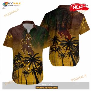 Wyoming Cowboys NCAA Coconut Tree Tropical Grunge Funny Hawaiian Shirt