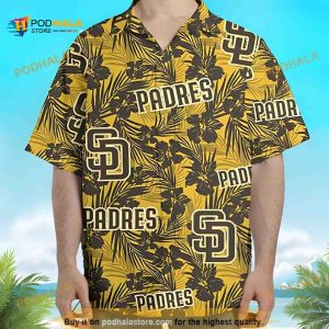 Yellow Aloha MLB San Diego Padres Hawaiian Shirt Tropical Flower Pattern